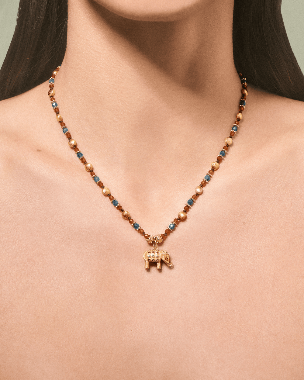 Collier Gaja Santa Maria & Grenat Orange - TITYARAVY