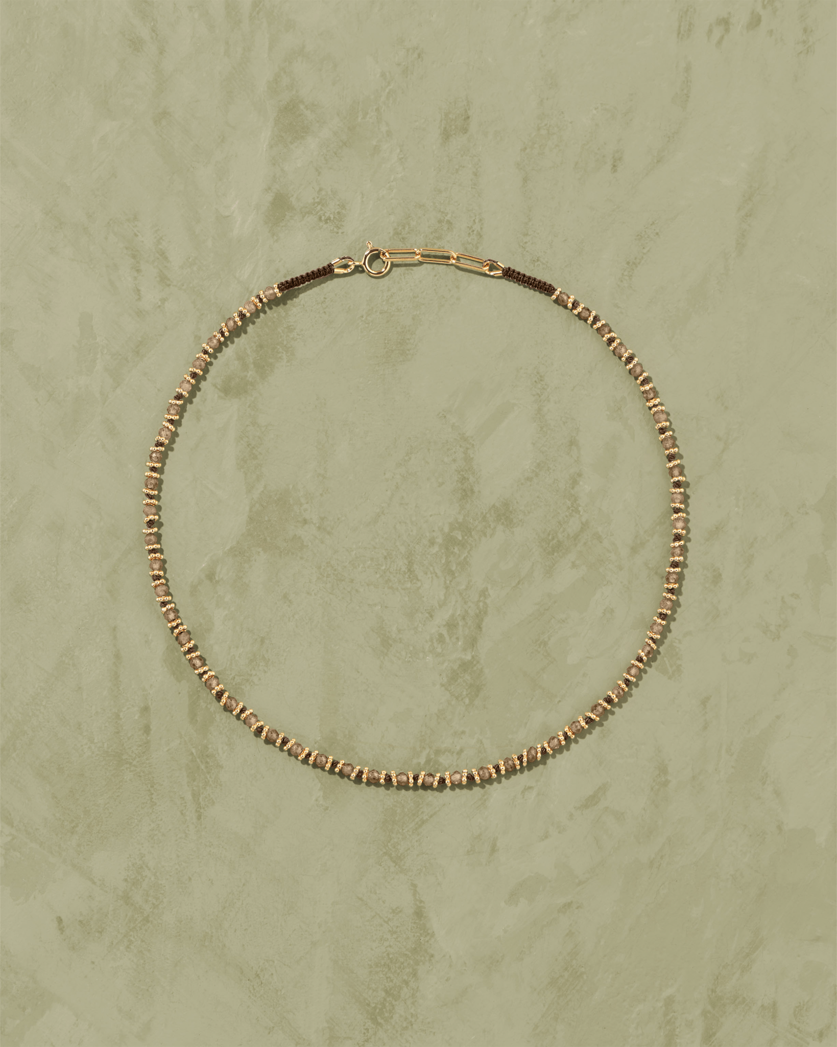 Kamala necklace brown smoky quartz - TITYARAVY