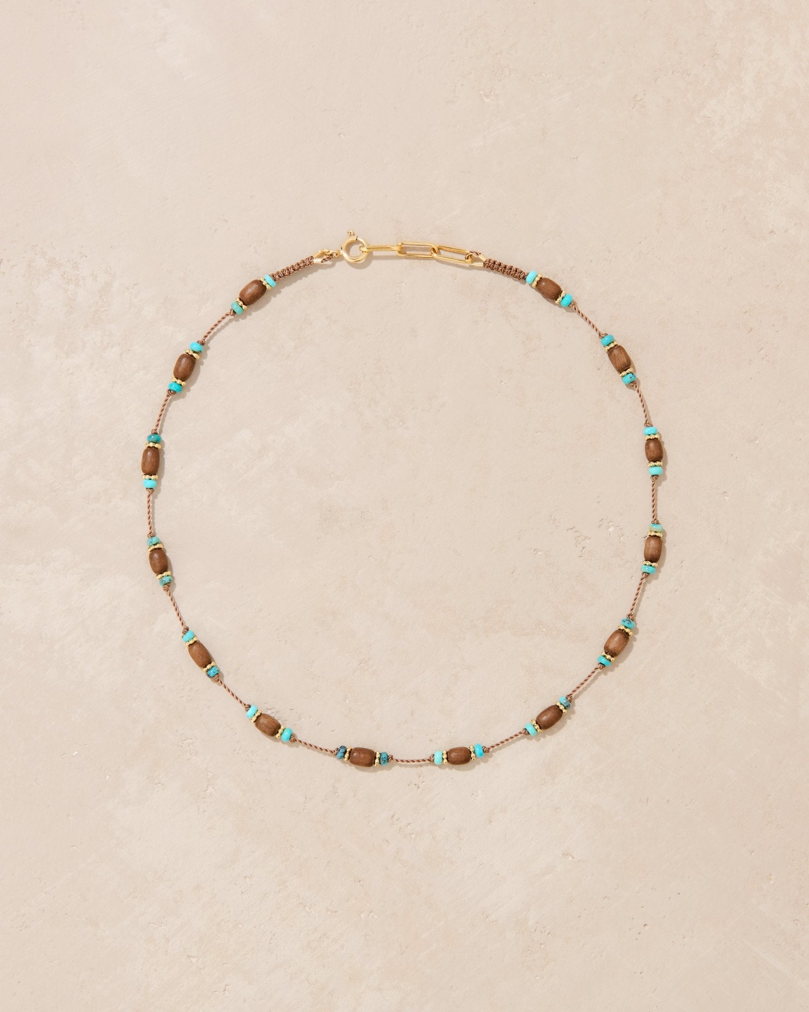 Collier Padma Bois et Turquoise - TITYARAVY