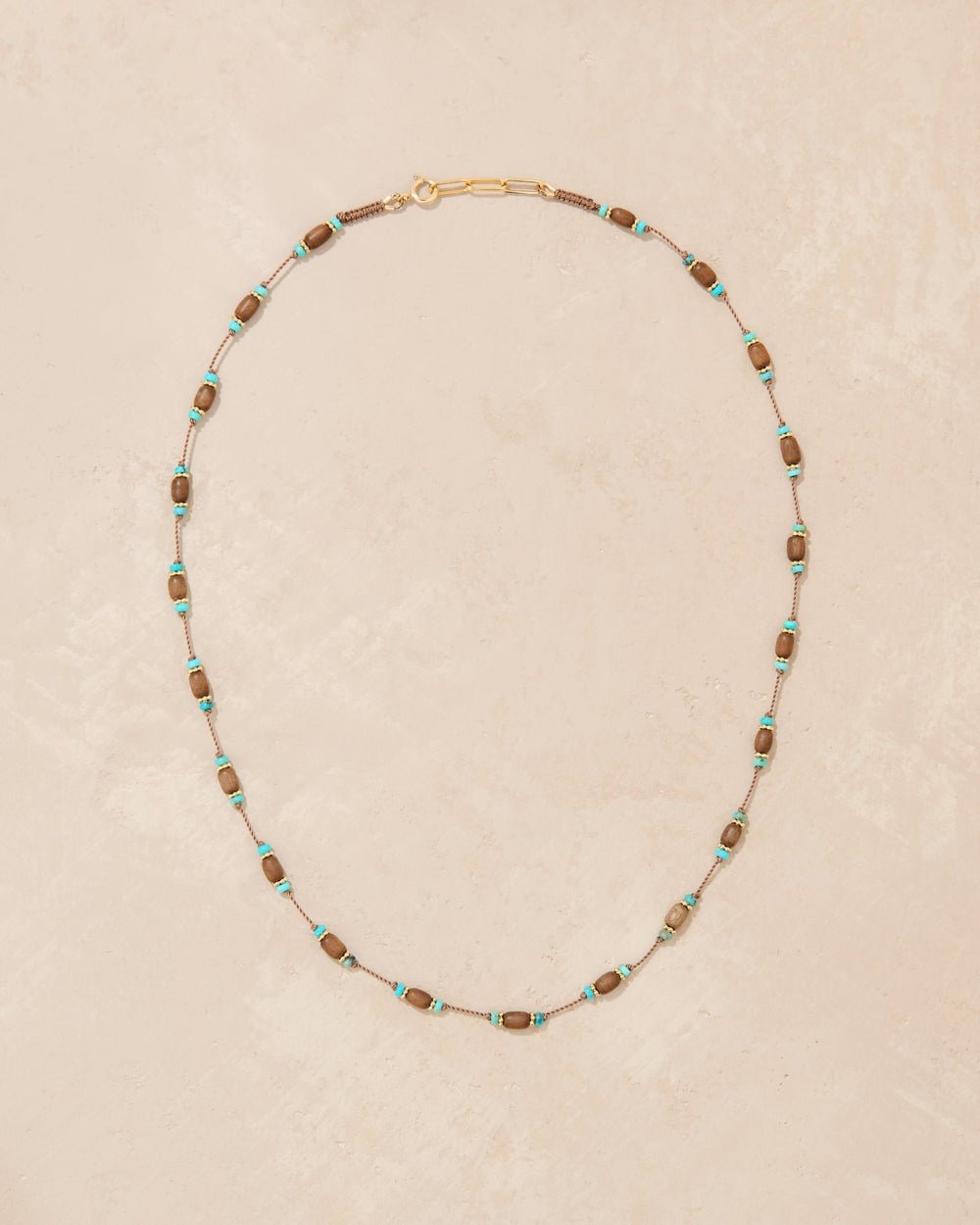 Sautoir Padma Bois et Turquoise - TITYARAVY