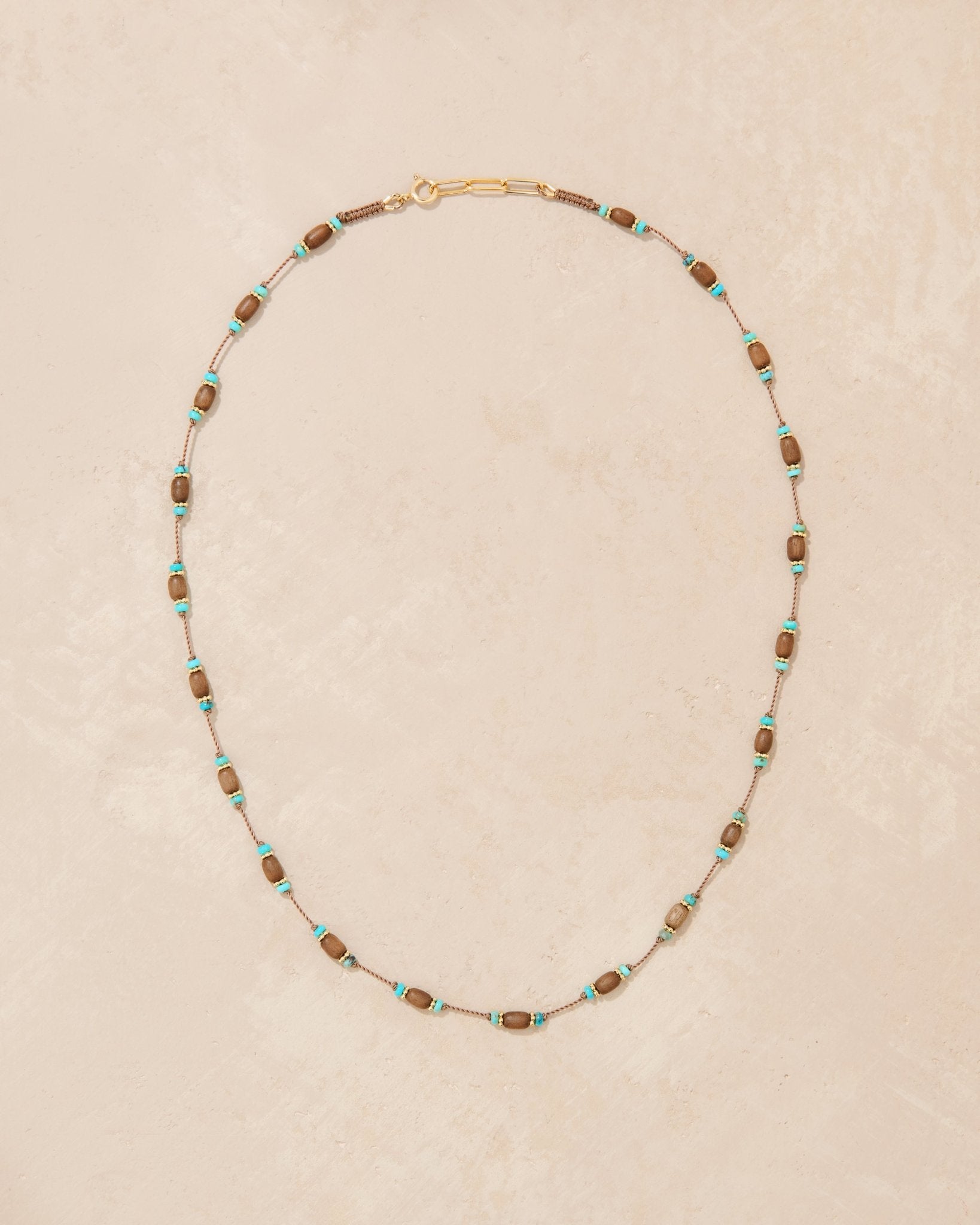 Sautoir Padma Bois et Turquoise - TITYARAVY