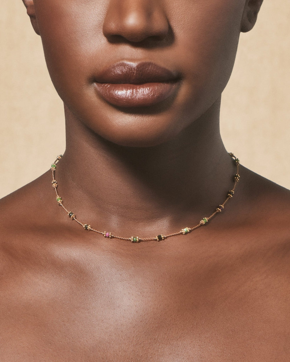 Collier Lotus beige zoïsite - TITYARAVY
