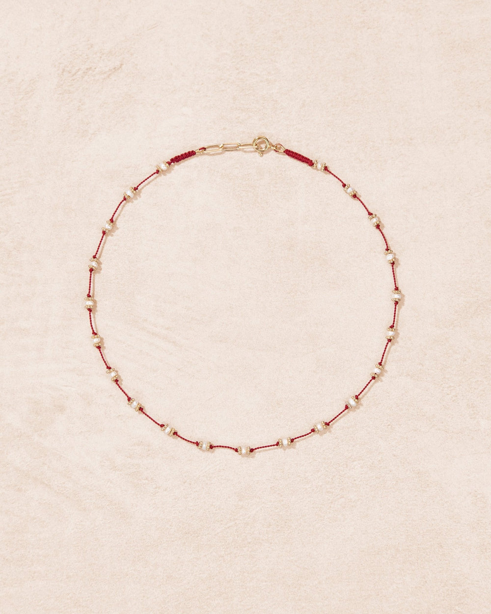 Collier Lotus rouge Perles d'eau douce - TITYARAVY