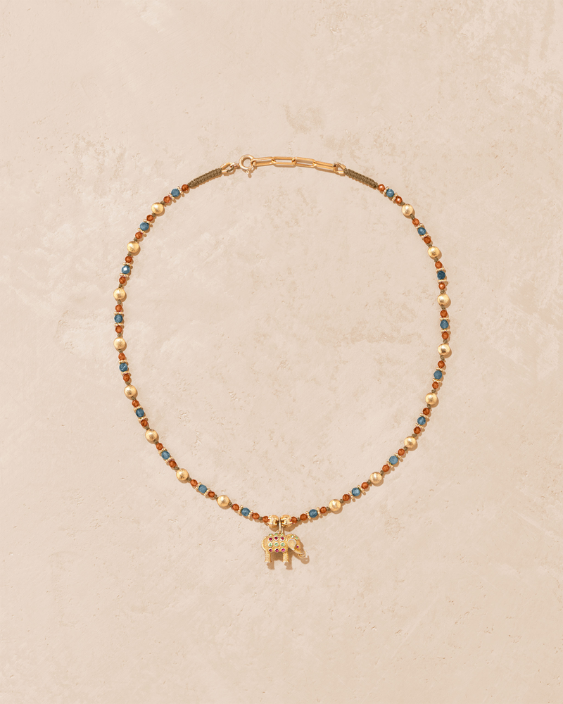 Collier Gaja Santa Maria et Grenat Orange