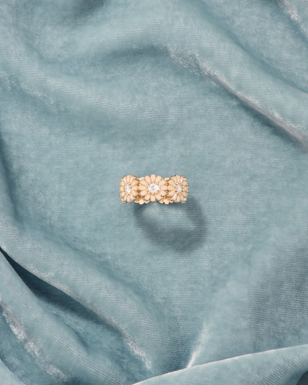 Saï ring - 7 cream enamel diamonds - TITYARAVY