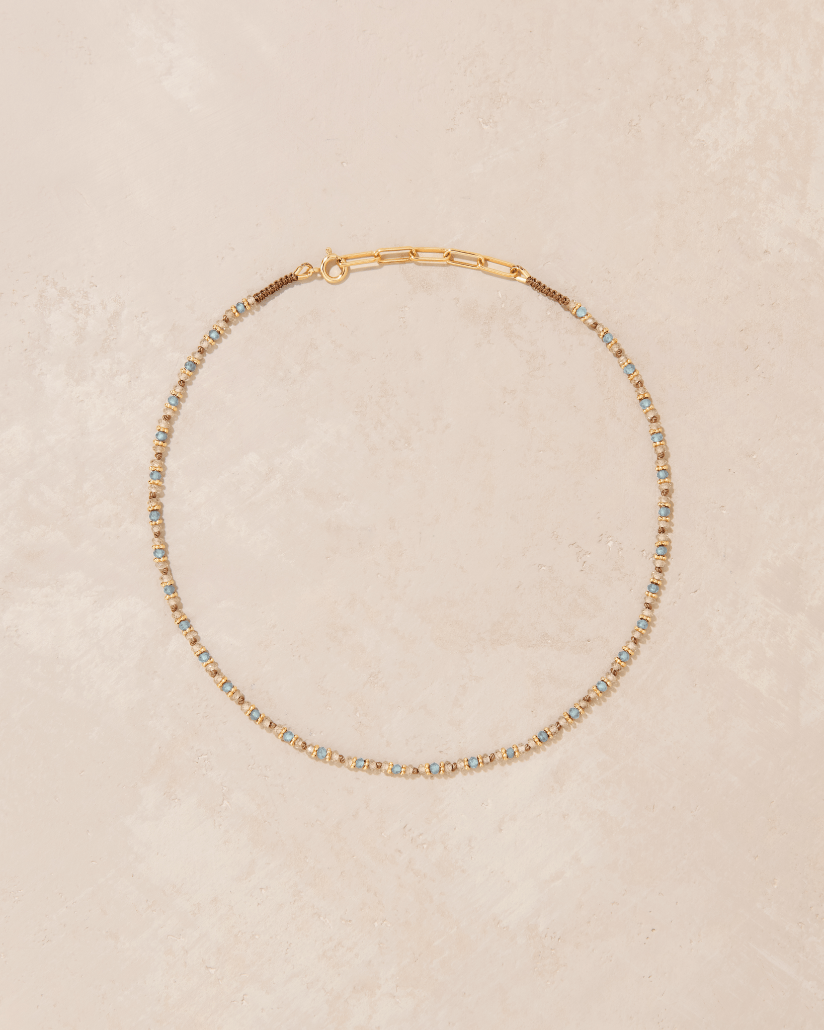 Collier Kravat Zircon Bleu & Champagne - TITYARAVY